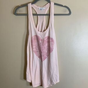 Talula Aritzia Pink Heart Tank Top